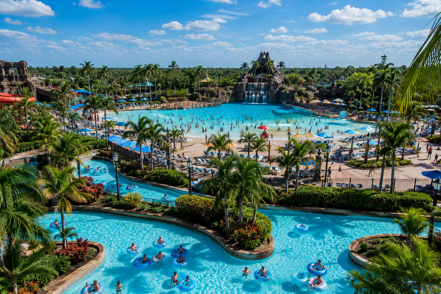 Water park and recreational lagoon
