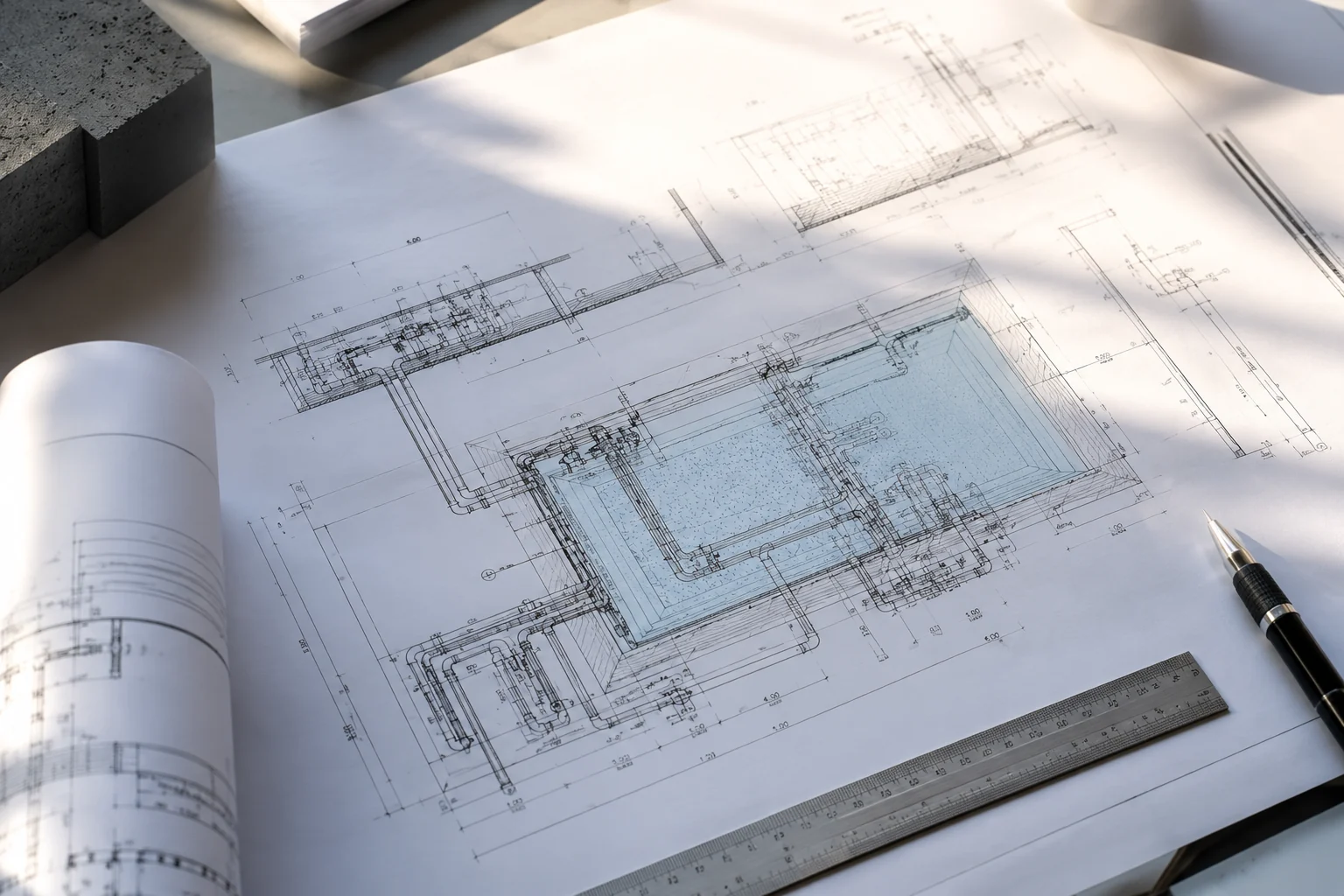 Hydraulic drawing for an aquatic system